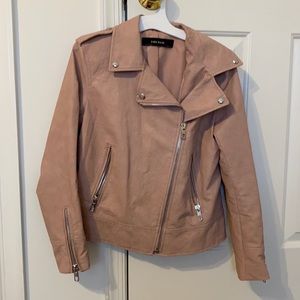 Light pink Zara faux leather motorcycle jacket